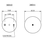 Trailer Air Spring Replaces 1R12-532, W01-358-9935, 64412, 9935