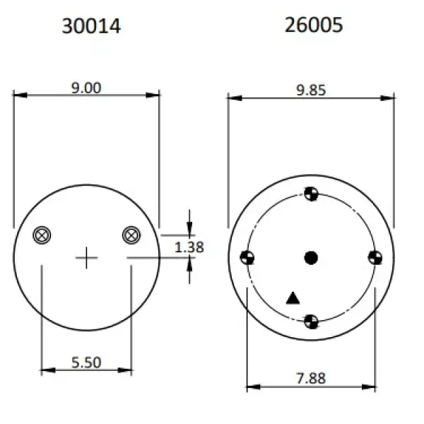 Trailer Air Spring Replaces 1R12-1048, W01-358-9974, 67586, 9974