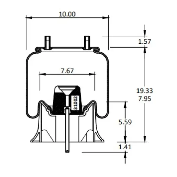 Trailer Air Spring Replaces 1R12-668, W01-358-9978, 67588, 9978