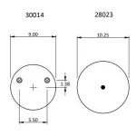 Trailer Air Spring Replaces 1R12-668, W01-358-9978, 67588, 9978