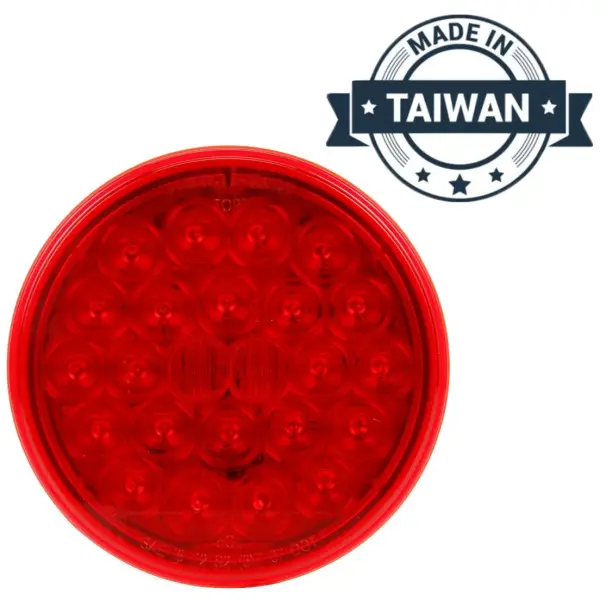 4\" LED, Red Round, 24 Diode, Front/Park/Turn Taillight