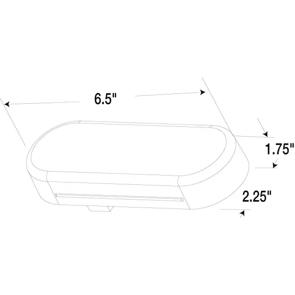 2\"x6\" LED, Yellow Oval, 24 Diode, Front/Park/Turn Taillight