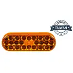 2\"x6\" LED, Yellow Oval, 24 Diode, Front/Park/Turn Taillight