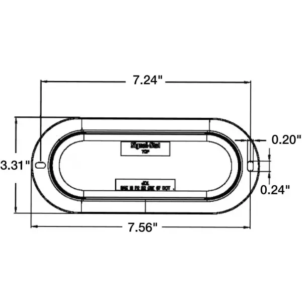 2\"x6\" LED, Clear Oval, 24 Diode, Front/Park/Turn Taillight