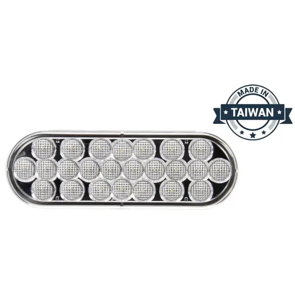 2\"x6\" LED, Clear Oval, 24 Diode, Front/Park/Turn Taillight