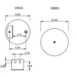 Air Spring for Navistar Replaces 3541731C1, 1R12-432, 1190, 9875