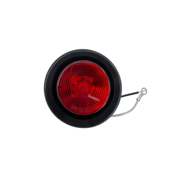 2\" LED, Red Round Marker Clearance Light with Grommet and Wiring