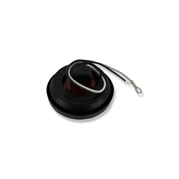 2\" LED, Red Round Marker Clearance Light with Grommet and Wiring