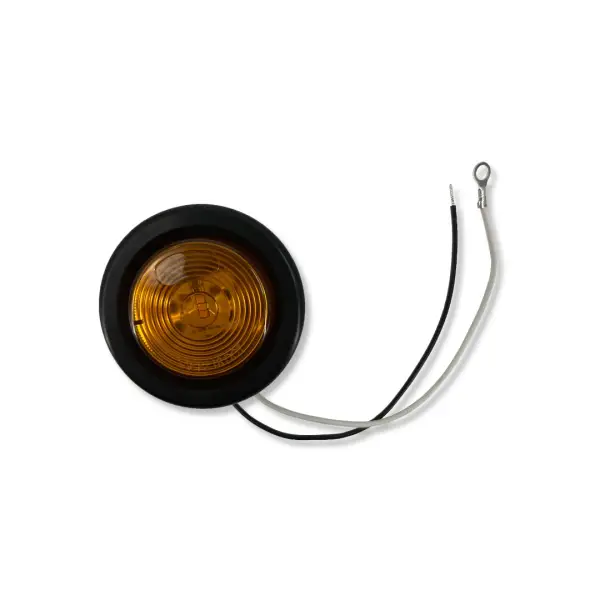 2\" LED, Amber Round Marker Clearance Light w/ Grommet and Wiring