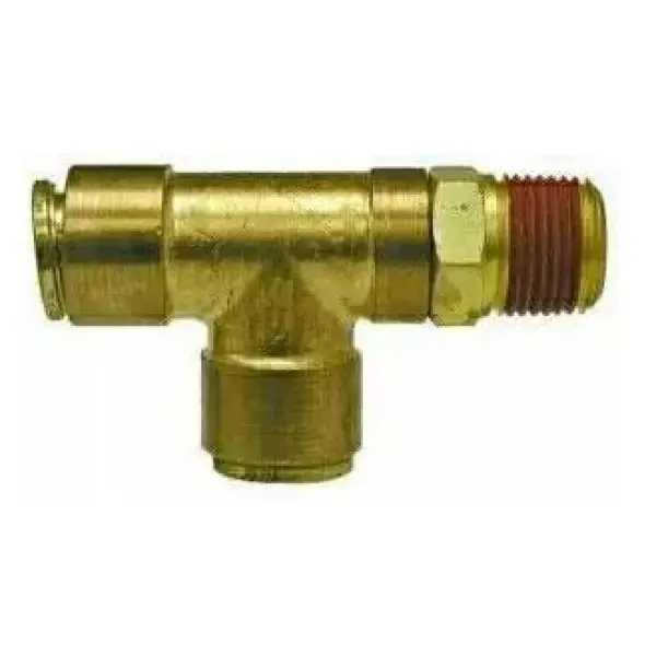 Male Run Tee Swivel Brass Fitting 1/4\" OD Tube x 1/4\" NPT