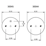 Convoluted Air Spring Replaces W01-358-6947, S-2630, 2B9-201