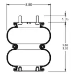 Convoluted Air Spring Replaces W01-358-6943, 2B9-250, 905-57-237