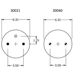 Convoluted Air Spring Replaces W01-358-6943, 2B9-250, 905-57-237