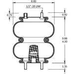 Convoluted Air Spring Replaces W01-358-6944, 2B9-252, 6944, 4454