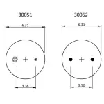 Convoluted Air Spring Replaces W01-358-6944, 2B9-252, 6944, 4454