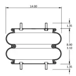Convoluted Air Spring Replaces S-13034, 2B14-360, W01-358-7135