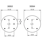 Convoluted Air Spring Replaces S-13034, 2B14-360, W01-358-7135