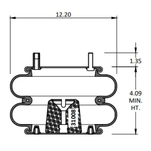 Convoluted Air Spring Replaces S-10170, 2B12-406, W01-358-7410