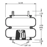 Convoluted Air Spring Replaces 2B12-440, W01-358-7555, 64284