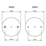 Convoluted Air Spring Replaces 2B12-440, W01-358-7555, 64284