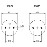 Convoluted Air Spring Replaces W01-358-7659, 2B7-548, R005079