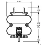 Convoluted Air Spring Replaces W01-358-7686, 64685, FD 200-19 712