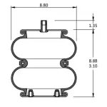 Convoluted Air Spring Replaces S-23114, W01-358-7897, 2B9-495