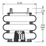 Convoluted Air Spring Replaces 3B12-335, W01-358-7996, 64570