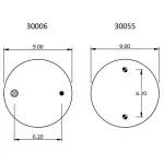 Convoluted Air Spring Replaces 3B12-335, W01-358-7996, 64570