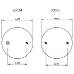 Convoluted Air Spring Replaces S-11637, W01-358-8008, 64562, 8008