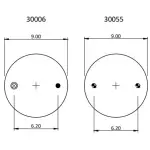 Convoluted Air Spring Replaces 3B12-303, W01-358-8018, 64285
