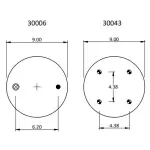 Convoluted Air Spring Replaces S-14487, 3B12-312, W01-358-8033