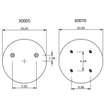 Convoluted Air Spring Replaces 3B12-322, W01-358-8042, 69747