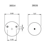 Trailer Air Spring Replaces S-34733, C-34733, 9 10PS-14.5 P 139 H