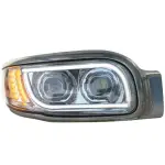 Passenger Side Chrome Headlight with Halo LED Projector