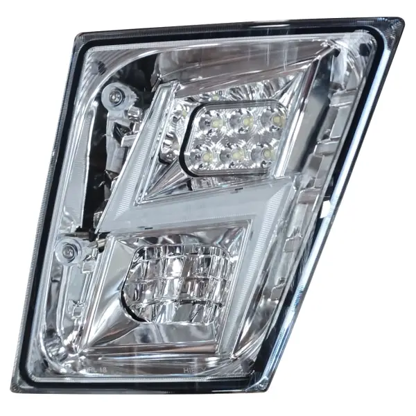 LH Fog Light For Volvo 2004-2017 VNL, LED Light, w/ DRL, Chrome