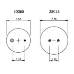Trailer Air Spring Replaces ASCR1500, W01-358-5423, 665-13S559