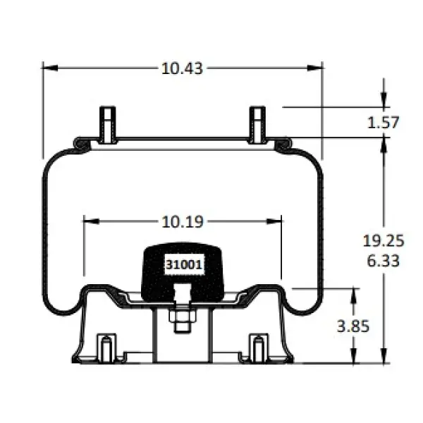 Trailer Air Spring Replaces S-4771, W01-358-8050, 1R14-039