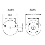 Trailer Air Spring Replaces S-4771, W01-358-8050, 1R14-039