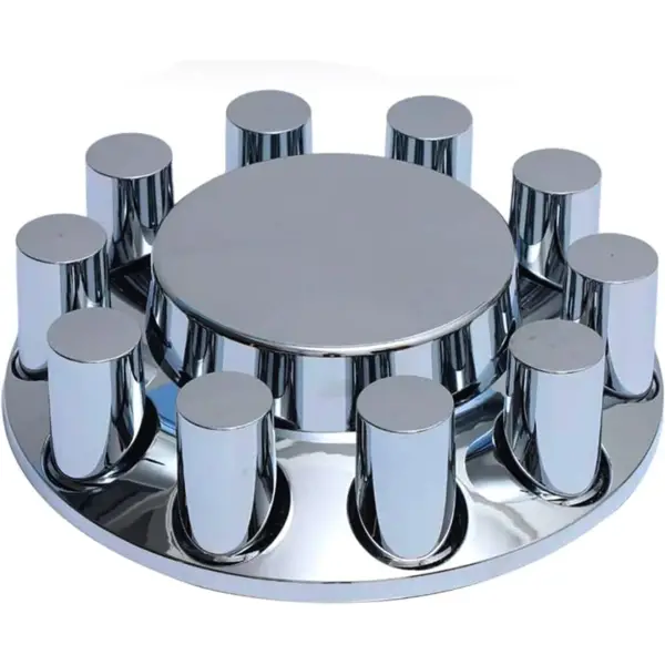 Chrome Plastic Front Wheel Cover Set w/ 33 mm Lug Nut Covers