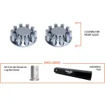 Chrome Plastic Front Wheel Cover Set w/ 33 mm Lug Nut Covers