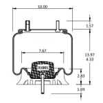 Trailer Air Spring Replaces 161234, W01-358-8204, 1R12-508