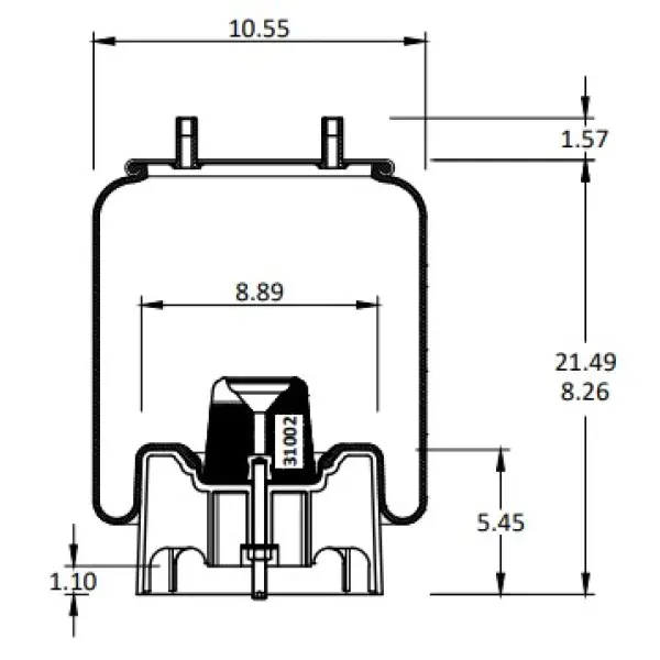 Trailer Air Spring Replaces S-21966, C-21966, W01-455-8708 - Torque