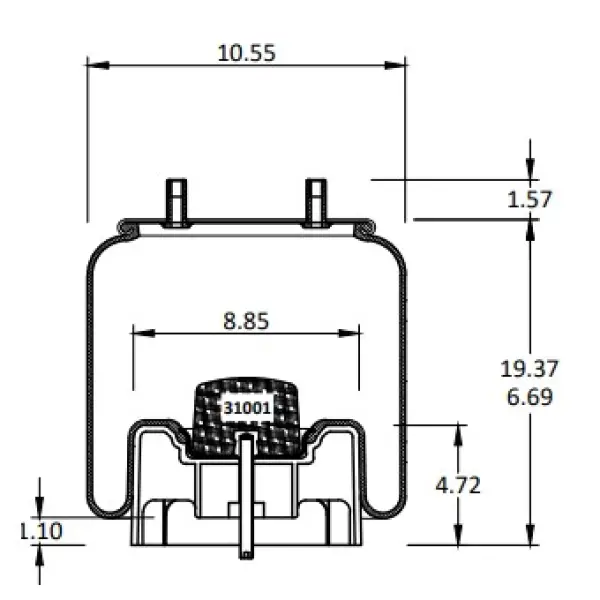 Trailer Air Spring Replaces S-20900, S-21800, W01-358-8709