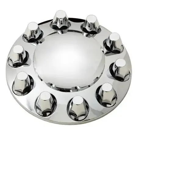 Chrome Plastic Universal Front Wheel Cover w/ 33MM Lug Nut Covers