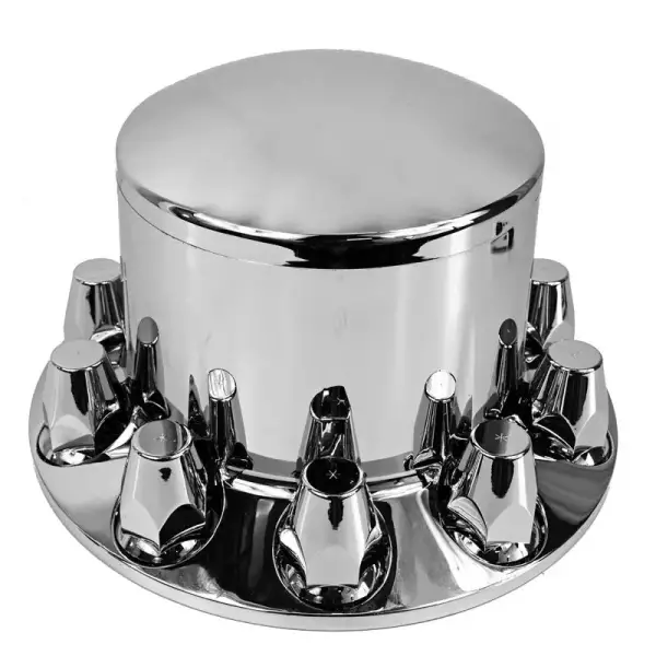 Chrome Plastic Universal Rear Wheel Cover w/ 33MM Lug Nut Covers