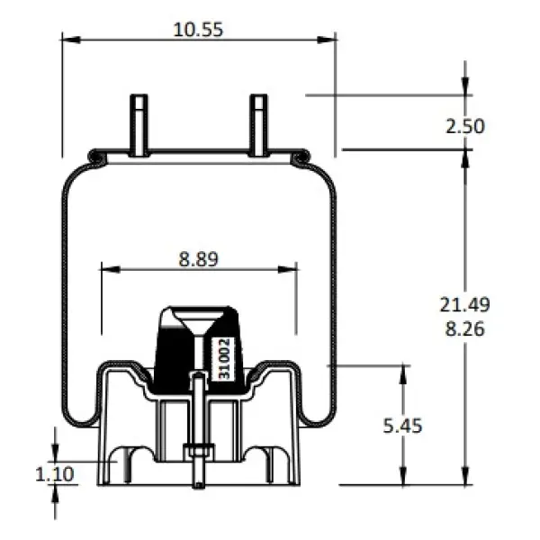 Air Spring Replaces C-22948, S-22948, W01-455-8713, 1R13-140