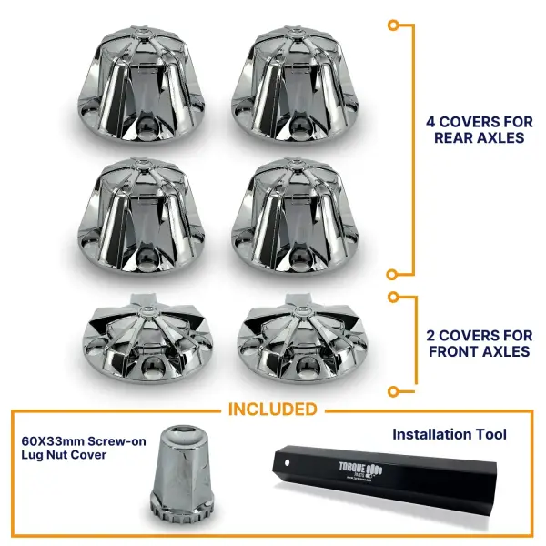 Chrome Plastic Universal Starlight Wheel Cover Set (Front & Rear)