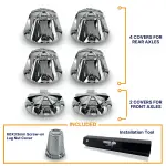 Chrome Plastic Universal Starlight Wheel Cover Set (Front & Rear)