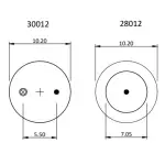 Trailer Air Spring Replaces W01-358-8729, 1R13-130, 1R13-261